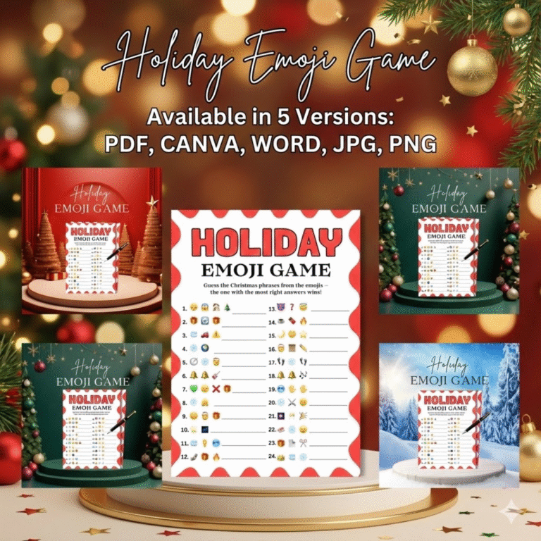 Holiday Emoji Game Printable